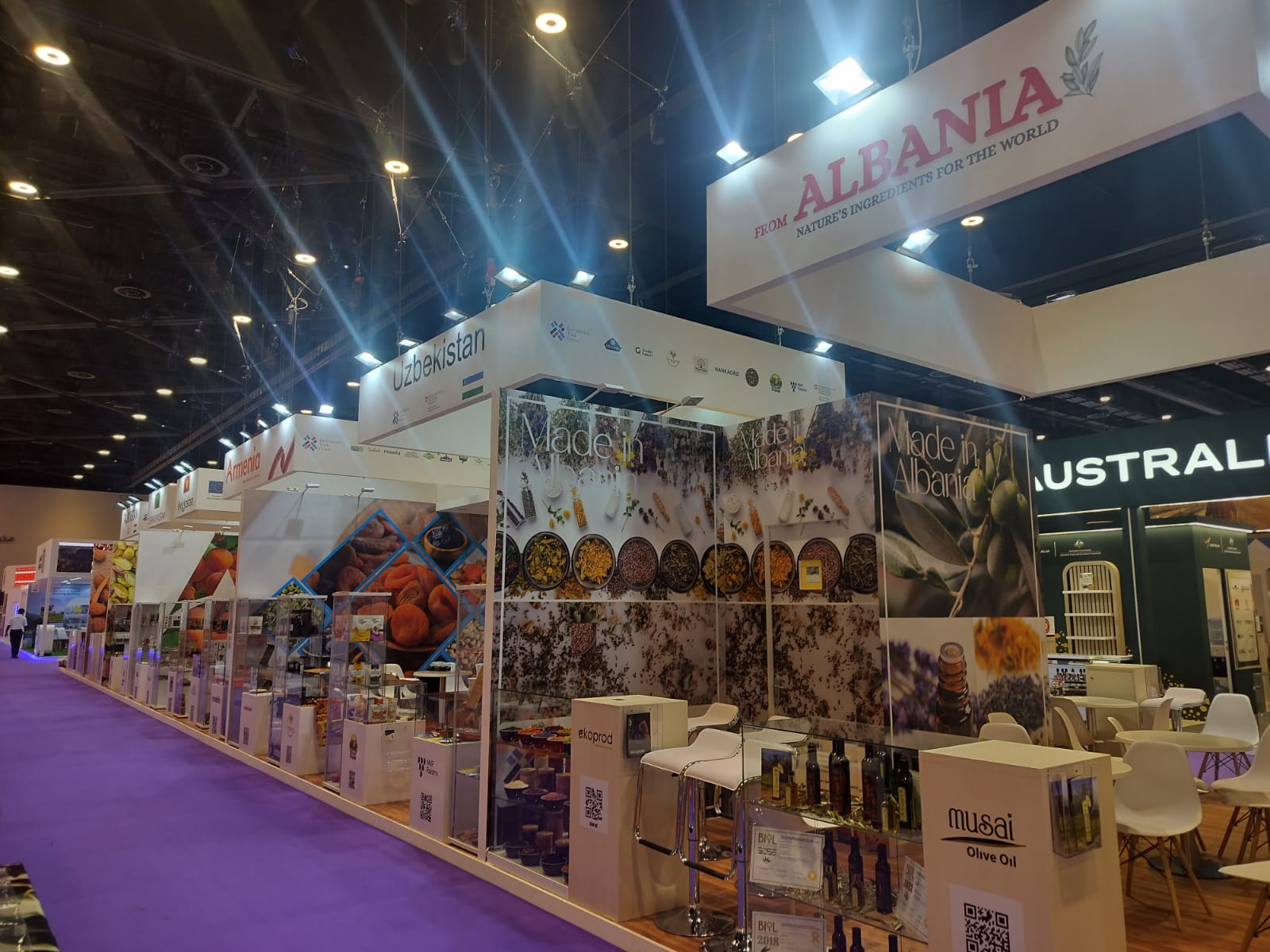Exhibition stand setup at Dubai Exhibition Centre Expo City